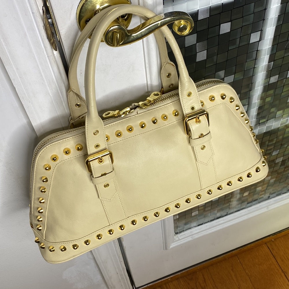 💕 Jennifer Scott Mahsa vixen bone  Italian leather satchel gorgeous $559 💕 - Picture 3 of 13
